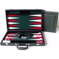 Dal Rossi Italy Green Backgammon Set 15" PU Leather