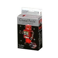 3D Crystal Puzzle - Red Tin Robot