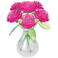 3D Crystal Puzzle - 6 Pink Roses