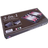 Magnetic Chess Checkers & Backgammon (3 in 1) 12.5"