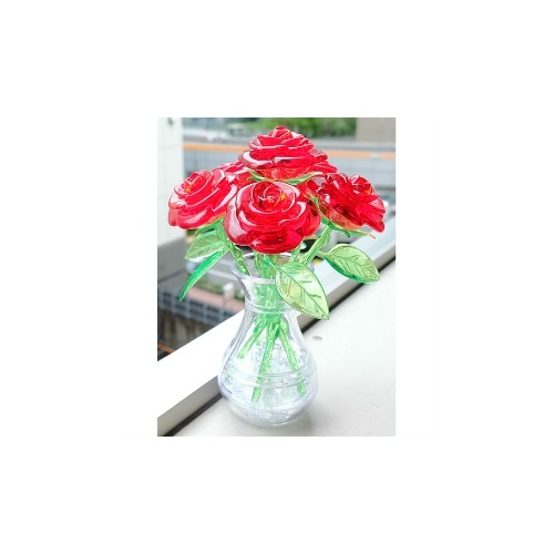 3D Crystal Puzzle - 6 RED ROSES