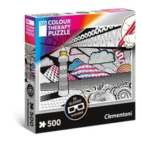 Clementoni 3D Colour Therapy Lighthouse Jigsaw 500 Pieces