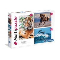 Clementoni MultiPuzzle Horse - Dolphins - Tiger Jigsaw Puzzles