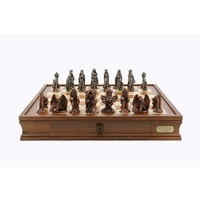 Dal Rossi Chess Set on a 20" chess box L Ring Metal Chessmen