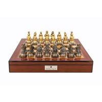 Dal Rossi Italy Staunton Wooden 85mm Chess Pieces on Walnut Shiny Finish Chess Box 16ÔÇØ with compartments