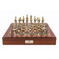 Dal Rossi Italy Renaissance Chess Set on Walnut Finish Chess Box 20" with compartments
