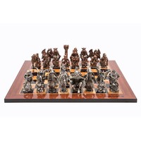 Dal Rossi Hobbit Pewter Chess Pieces on Mosaic 20" Box