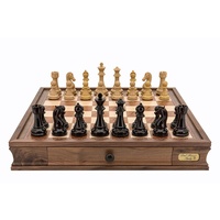 Dal Rossi Italy Dark Red and Colour Chess Pieces Chess Set 20"