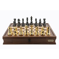 Dal Rossi Italy Gold & Black Titanium Chess Set 20"