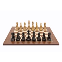Dal Rossi Italy Chess Set, 50cm Board With Dark Red and Box Wood Finish Weighted Chess Pieces (101mm)
