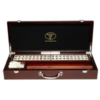 Mahjong, deluxe wooden case with sticks & racks (52cm)