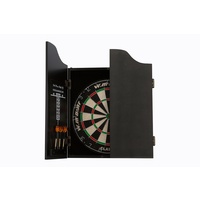 Dal Rossi Carbon Fibre Finish Full Size Dart Set complete with bristle dart board and darts