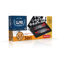 Wood Expressions - 8" 3 in 1 Chess/Checkers/Backgammon Magnetic Set