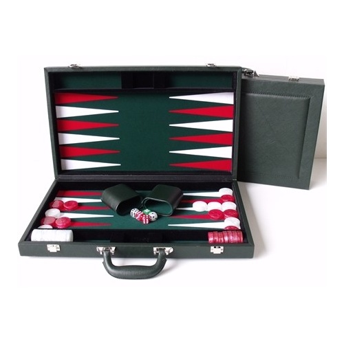 Dal Rossi Italy Green Backgammon Set 18" PU Leather