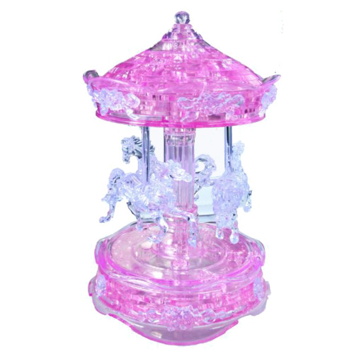 3D Crystal Puzzle - Pink Carousel