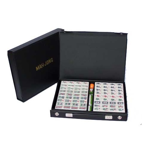 Mahjong Black Vinyl Case 32cm With Sticks